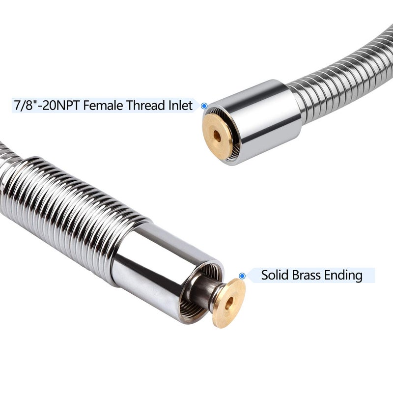 COOLWEST 38 Inch Flexible Stainless Steel Hose Replacement Kit for All Brand Commercial Pre-Rinse Kitchen Sink Faucet (96CM 38") - Image 5